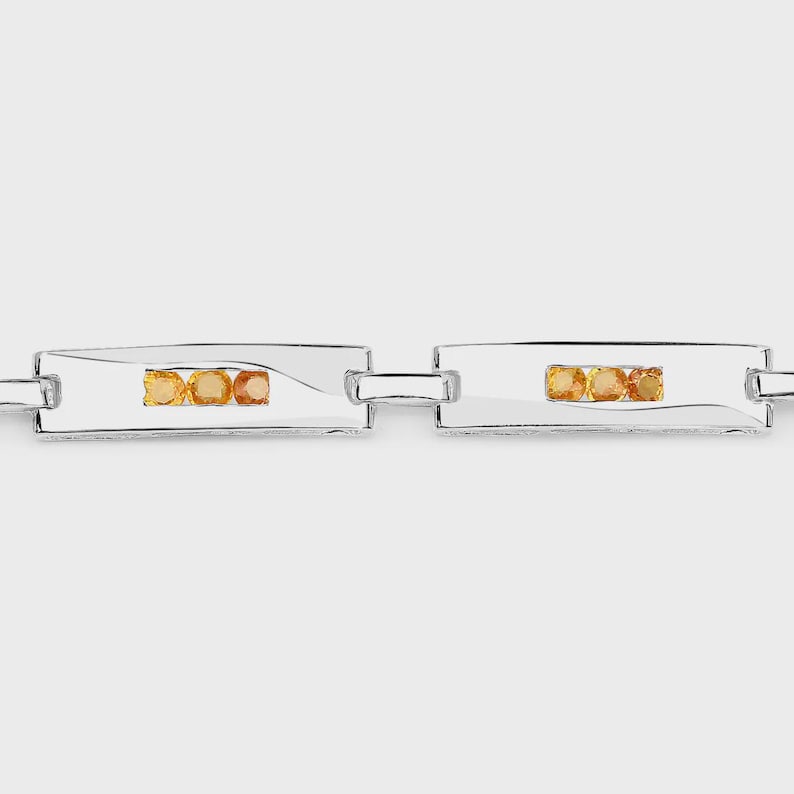 2.52ct Genuine Yellow Sapphire Bracelet in 925 Sterling Silver