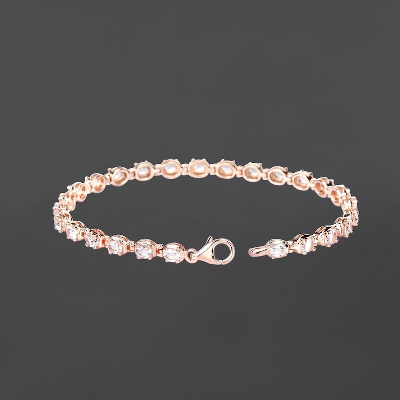 3.75ct Genuine Morganite Tennis Bracelet in 925 Sterling Silver