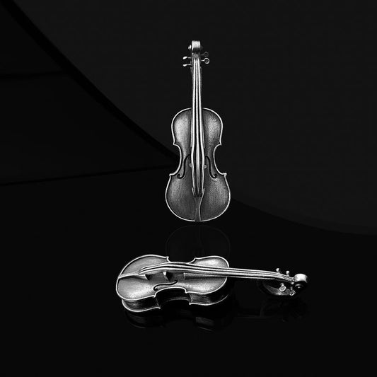 Violin Pendant Necklace in 925 Sterling Silver