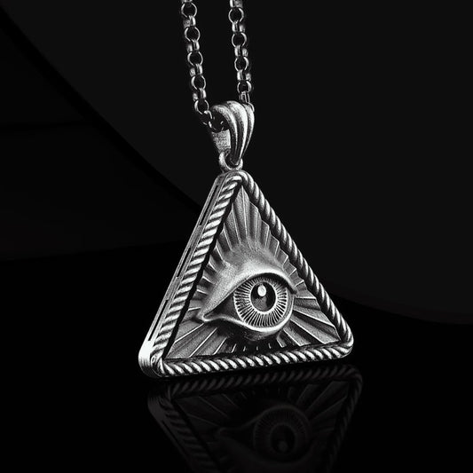 Eye of Providence Pendant Necklace in 925 Sterling Silver
