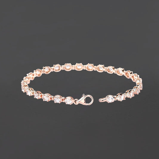 3.75ct Genuine Morganite Tennis Bracelet in 925 Sterling Silver